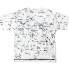 ﾋﾞｬｸﾑ　ｾｲｻｸｼｮ               のアンティーク星図［白］ フルグラフィックTシャツの背面