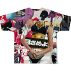 KIKUKUSURIの洗脳宗教家 フルグラフィックTシャツの背面