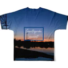 空置き場店のCountryside sunset 〜田舎の夕焼け〜 All-Over Print T-Shirt :back