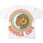 Kaiholo Cafe のカイホロカフェ　オリジナルロゴ　カラー フルグラフィックTシャツの背面