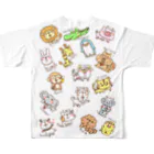 NEKOZE PANDAのあにまるず All-Over Print T-Shirt :back