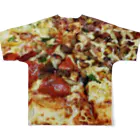 Bianco and NeROのI LOVE PIZZA  All-Over Print T-Shirt :back