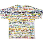 otoshimono-music shopのcolorful music All-Over Print T-Shirt :back