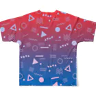 SANKAKU DESIGN STOREの懐かしくて、新しい。 赤青/S All-Over Print T-Shirt :back