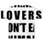 Niea999’s プチハッピー shopのAnimals lovers (black/clear) All-Over Print T-Shirt :back