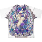 月蝕ざっか店＠SUZURIのDistress Rose（For Backprint） All-Over Print T-Shirt :back