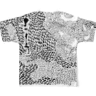 Independent thinkers.のランダムドット墨色ダーク All-Over Print T-Shirt :back