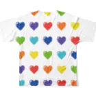 nanairoのrainbow heart / バックプリント フルグラフィックTシャツの背面