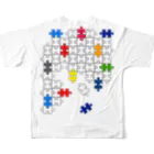 AURA_HYSTERICAのJigsaw_Puzzle フルグラフィックTシャツの背面