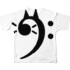 チェロ猫のヘ音記号ちゃん（猫） フルグラフィックTシャツの背面