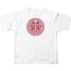 中華呪術堂（チャイナマジックホール）の丸双喜紋(喜喜) フルグラフィックTシャツの背面