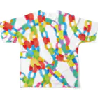 utanogoodsのpaper chain フルグラフィックTシャツの背面