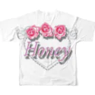 Honey～愛犬バカ～のHoney定番ロゴ フルグラフィックTシャツの背面