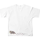 ヤム烈の　ネコ科Tシャツ フルグラフィックTシャツの背面