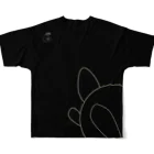 玉狛(たまこま)の玉狐フルグラT＊黒 All-Over Print T-Shirt :back