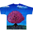 BLUE FEATHERの桜ポップ All-Over Print T-Shirt :back