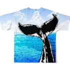 SeaYouTuberoseのWhale tail (Sea) All-Over Print T-Shirt :back