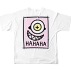 ラウロの店のヒトツメHAHA フルグラフィックTシャツの背面