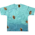 L_arctoaの海を泳ぐチャイロチビゲンゴロウ フルグラフィックTシャツの背面