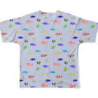 ハナのお店のカラフルな魚たち All-Over Print T-Shirt :back