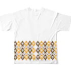 ゆっしーのつながるゆかいないきものたちのつながるらいおん　よこなが All-Over Print T-Shirt :back