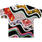 ﾄﾙｺﾞﾚのなみなみコラージュ　花 All-Over Print T-Shirt :back