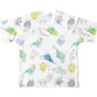 まめるりはことりのめっちゃセキセイインコちゃん【まめるりはことり】 フルグラフィックTシャツの背面