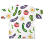 坂之下しまの力強いお野菜たち All-Over Print T-Shirt :back