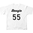 SATYのビーグルチーム　55番 フルグラフィックTシャツの背面