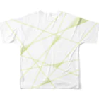 TSUBAME WORKSのlaser light/green All-Over Print T-Shirt :back