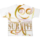 PALA's SHOP　cool、シュール、古風、和風、のI SURVIVED ＆子供のお絵描き フルグラフィックTシャツの背面