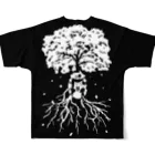 日本どうぶつの会の桜と髑髏 フルグラフィックTシャツ 풀그래픽 티셔츠の背面
