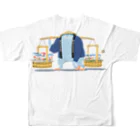 SKULL-2の家亭養魚店1 フルグラフィックTシャツの背面