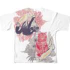 ねこのLAPHCONESSの手乗りラ＆ヴ　 All-Over Print T-Shirt :back