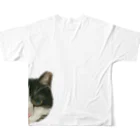 胸毛ハート猫の真ん丸さしみ フルグラフィックTシャツの背面