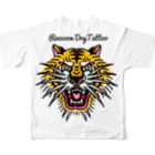 RaccoonDogTattooのロゴ入りたいがー All-Over Print T-Shirt :back