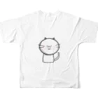 22033の二重アゴのねこ フルグラフィックTシャツの背面