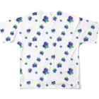 アウトドアファーマーのお店のいっぱいブルーベリぃ All-Over Print T-Shirt :back