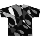 ハヤシ屋のモノクロ自由形-5 All-Over Print T-Shirt :back