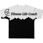 Fitness Life CoachのタートルTシャツ　fitness life coach トレーニングウェア フルグラフィックTシャツの背面