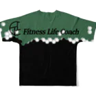 Fitness Life CoachのタートルTシャツ　fitness life coach トレーニングウェア フルグラフィックTシャツの背面