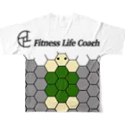 Fitness Life CoachのタートルTシャツ　fitness life coach トレーニングウェア フルグラフィックTシャツの背面