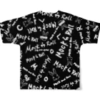 Mock’n RollのMock’n RollTシャツ ブラックホワイト All-Over Print T-Shirt :back