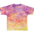 星架月の【水彩】夕焼けイラスト All-Over Print T-Shirt :back