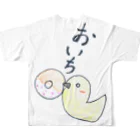 Icco-shopのIcco信者とピヨ子の日常【おやつ】 All-Over Print T-Shirt :back