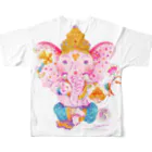 ミウラエツコのHAPPY PINK GANESH All-Over Print T-Shirt :back