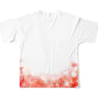 サワネチヒロのショップの桜舞う フルグラフィックTシャツの背面
