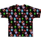 パラソルネットの宝石とリボンーブラック All-Over Print T-Shirt :back