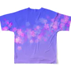 サワネチヒロのショップの夜桜Tシャツ All-Over Print T-Shirt :back