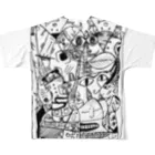 ZIGZIG CIDER GRAPHICのいろんな所にいろんな顔 All-Over Print T-Shirt :back